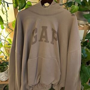NEW YZY GAP BALENCIAGA Men's Beige Hoodie Sweater